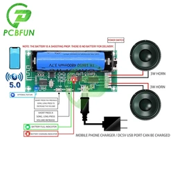 XH-A153 Lithium Battery Bluetooth 5.0  Dual-channel 2 Ch Channel  Stereo Low Power Amplifier Board 3W+3W DC 5V PAM8403 Chip