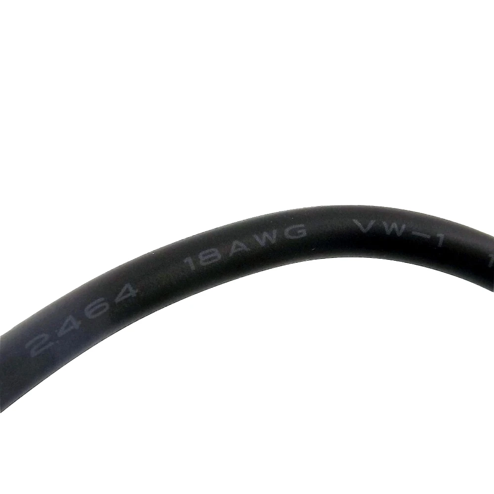 1ชิ้นขั้วต่อไฟกระแสตรง CCTV ปลั๊กตัวผู้ขนาด5.5มม. X 2.5มม. พร้อมสายสายต่อสีดำ1ม./18AWG 3ft