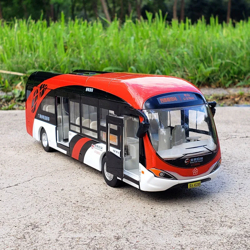 Electric Tourist Toy Traffic Bus Alloy Car Model Diecast Simulation Metal Toy City Bus Model With Sound and Light Kids Toy Gift