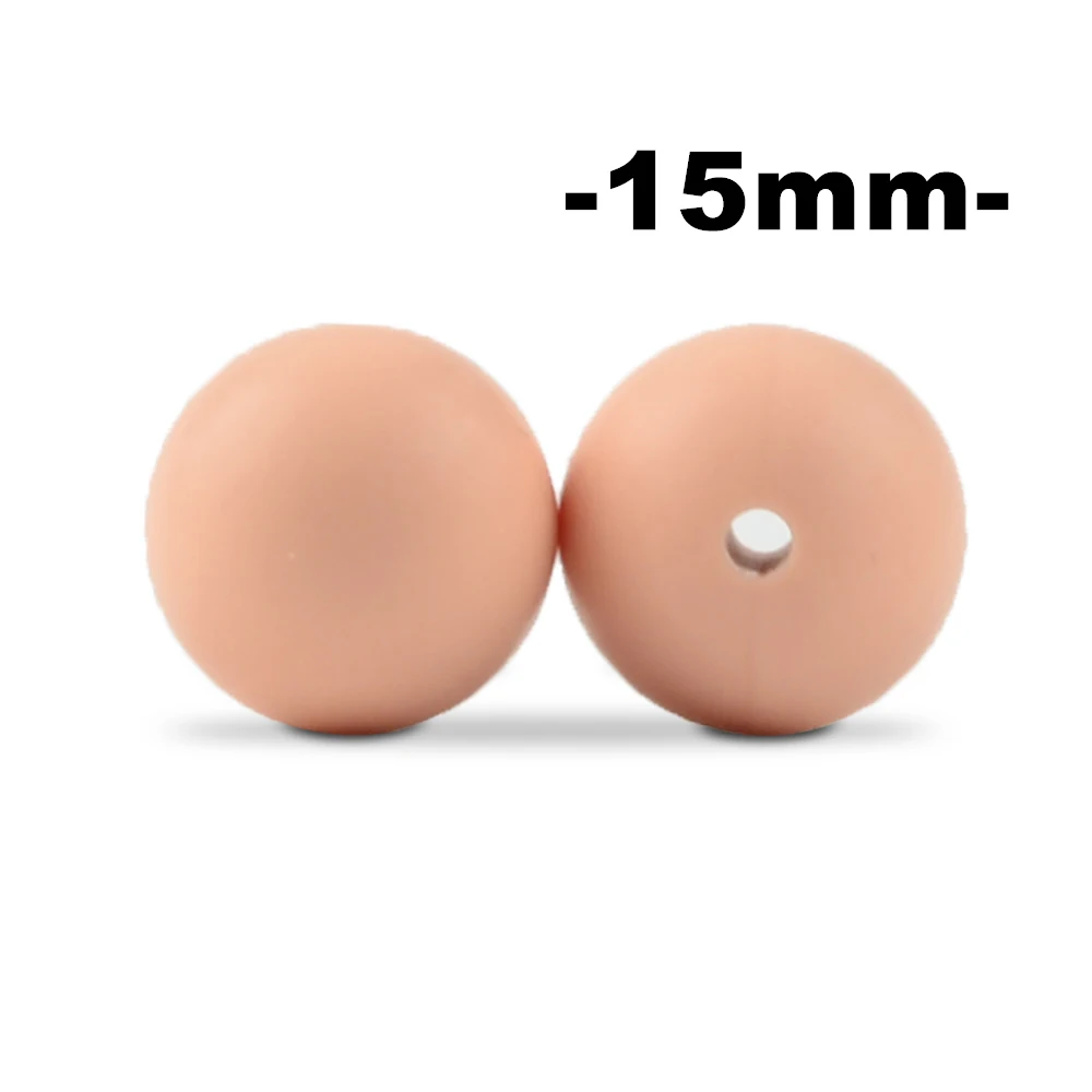 15mm 100 stuks Ronde Siliconen Kralen Bijtring Baby Verpleging Ketting Fopspeen Clip Mondverzorging BPA Gratis Food Grade Kleurrijk