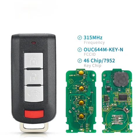 Умный дистанционный брелок KEYYOU для Mitsubishi LANCER Outlander Mirage 2 + 1 3 + 1 3, 4 кнопки OUC644M-KEY-N 315 МГц 2008-2016