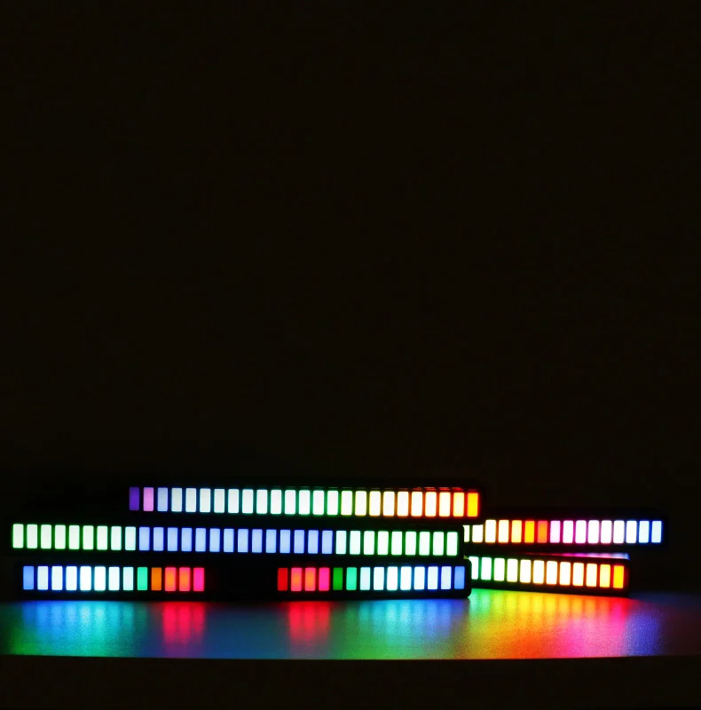 LED Strip Light 32-bit RGB Audio Spectrum Bar Sound Control Pickup Rhythm Music Light Ambient Light For Car Home Decoration Lamp
