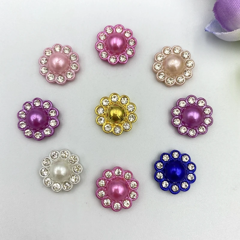 30Pcs Diy Mixed color resin flower Decoration Crafts Flatback Cabochon Scrapbooking Fit Hair Clips Embellishments Beads