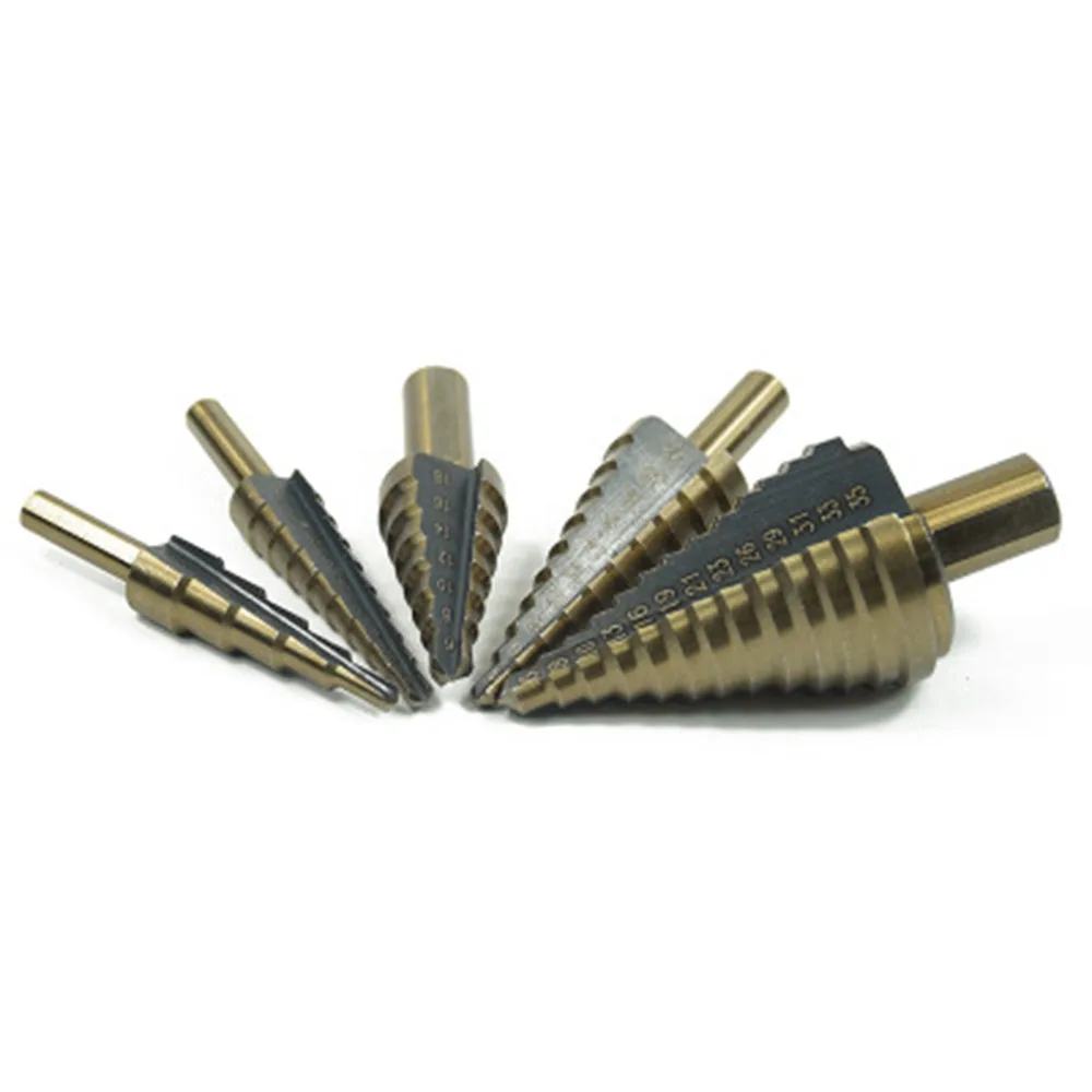 5-35/6-60/6-35/6-65/10-45/Inch 5pcs mm HSS Titanium Coated Step Drill Bit for Metal Wood ing Hole Cutter  Cone 