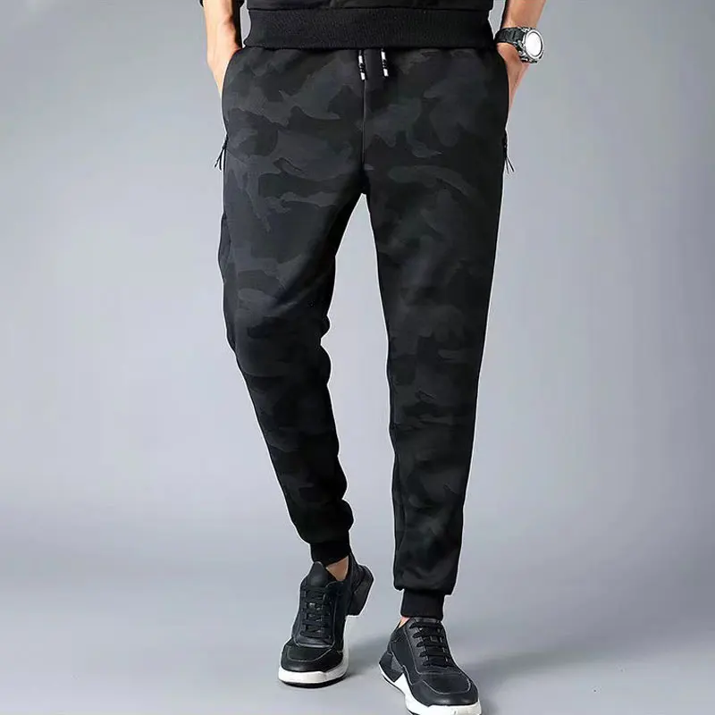 

Men Casual Long Sweatpants Soft Breathable Cotton Sports Pants Autumn Winter Plus Size Trousers For Male Elastic Waist Pants