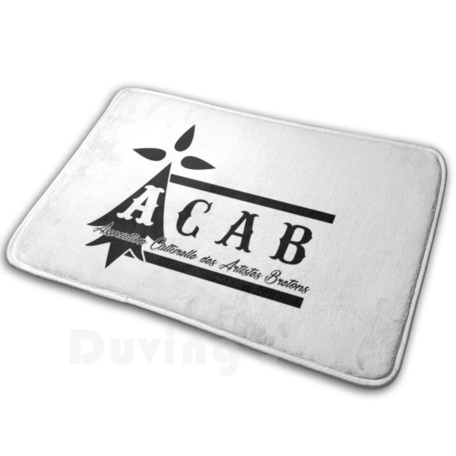 Acab Carpet Mat Rug Cushion Soft Non-Slip Acab Association Culture Artists Bretons Brittany Breizh Bzh Ermine Logo Symbol