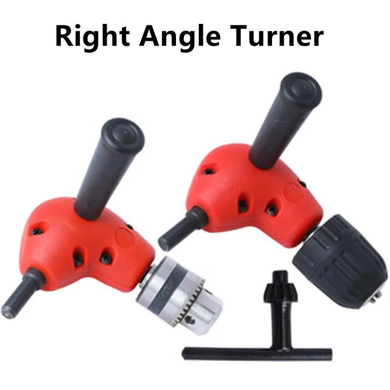 1 PC 90 Degree Electric Drill Right Angle Turner Extension Accessories Corner Three-Jaw Chuck Narrow Space Maintenance Tool