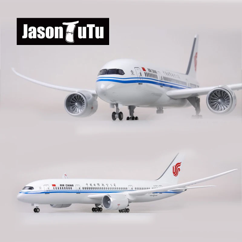 

JASON TUTU 43cm Air China Boeing B787 Airplane Model Aircraft 1/160 Scale Diecast Resin Light and Wheel Plane Gift Collect