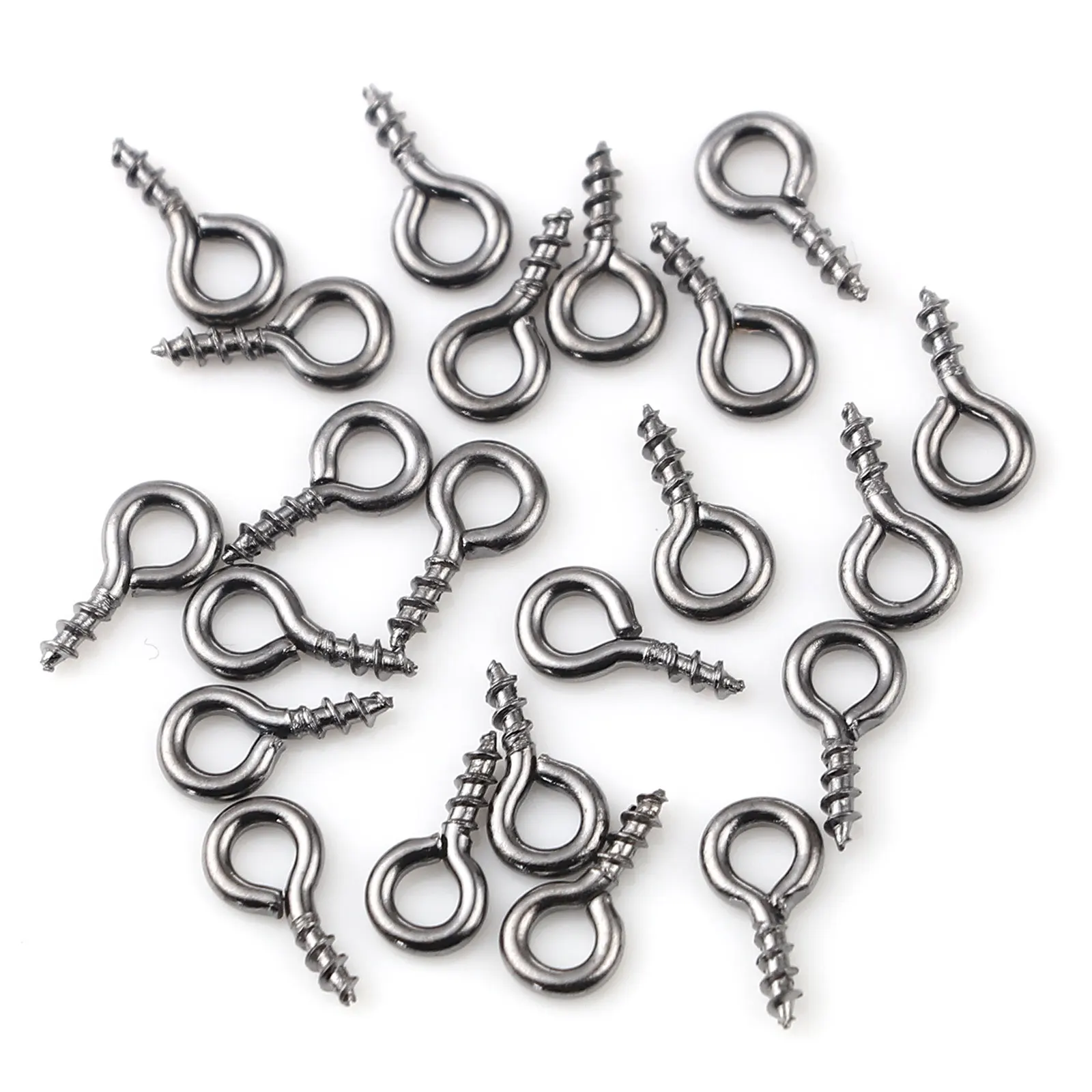 200pcs Mini Screw Eye Pins Eyepins Hooks Eyelets Screw Threaded Iron Alloy Clasps Hook Jewelry Findings For Bracelet DIY Earring