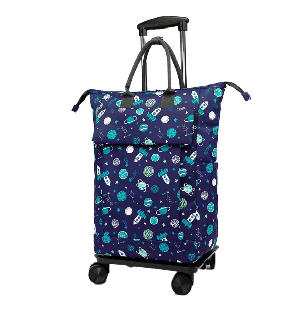 Women Travel trolley backpack lugage Trolley Bags On Wheels Women carry on hand luggage bag Wheeled Shopping Bag with 4 Wheels