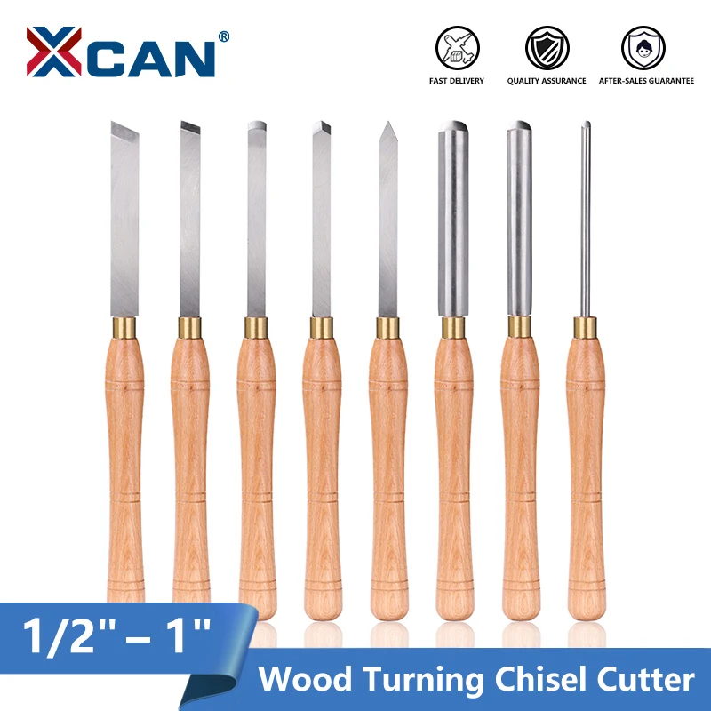 XCAN Wood Lathe Chisel HSS Steel Wood Turning Tools for Hardwood Cutting Carving Woodworking Tools