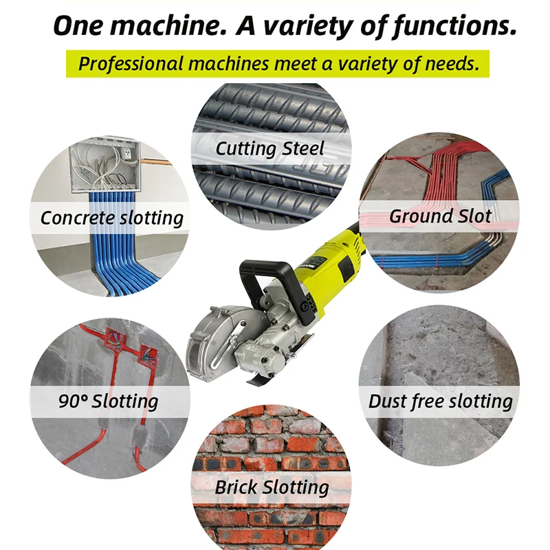 Imagem -02 - Elétrica Parede Chaser Groove Slotting Machine Tijolo Parede Corte Máquina Aço Concreto Cortador Circular Saw Ferramenta Elétrica 4000w 220v