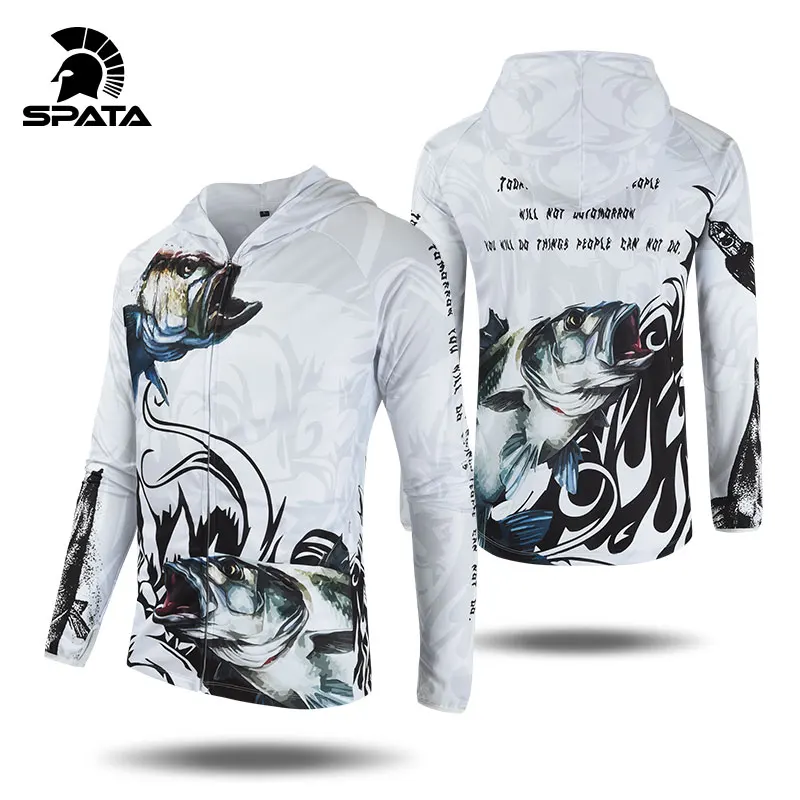 2024 Spata Fishing Clothes Anti Uv Sun Protection Summer Hoodies Long Sleeve Fishing Jerseys Breathable Quick Dry Fishing Shirts