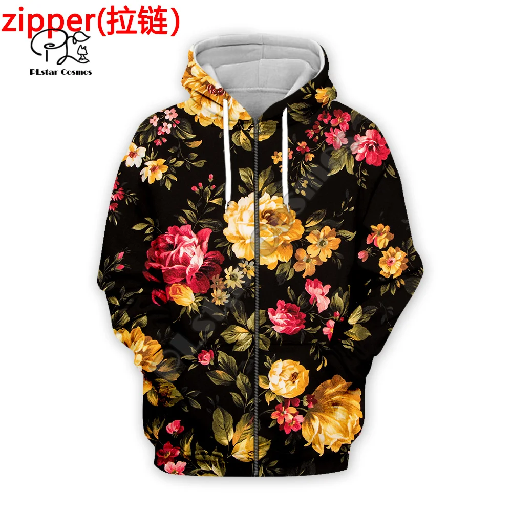 PLstar Cosmos Blossom Flowers Rose Plant Retro Funny Tracksuit Harajuku 3DPrint Men/Women Streetwear Pullover Casual Hoodies A9