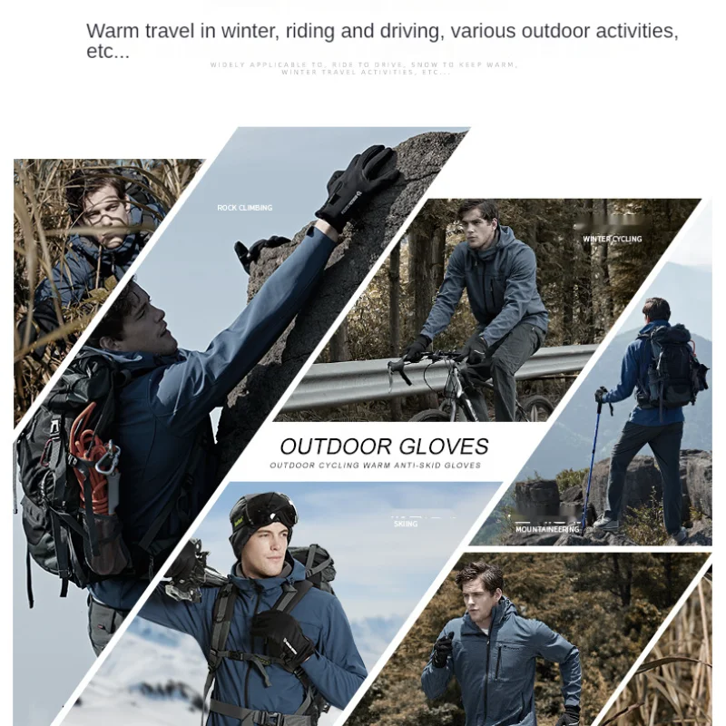 Youpin ผู้ชายฤดูหนาวถุงมือกันน้ำ Coldproof ขี่จักรยานกลางแจ้ง Fluff ถุงมืออุ่นสำหรับ Touchscreen เย็นสภาพอากาศ Windproof Anti-Slip