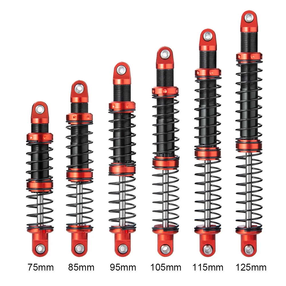 YEAHRUN 75/85/95/105/115/125mm Metal Oil Adjustable Spring Shock Absorber Damper for Axial SCX10 TRX-4 1/10 RC Crawler Car Parts