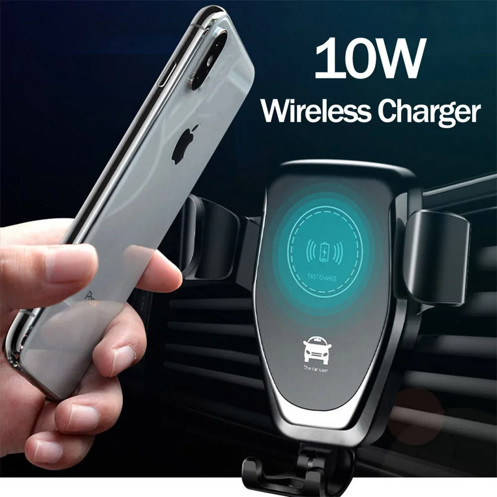 10W Car Wireless Charger Air Vent Mount Phone Holder For iPhone 8 8 Plus Max Samsung S9 MIX 2S Mate 20 Pro 20 RS