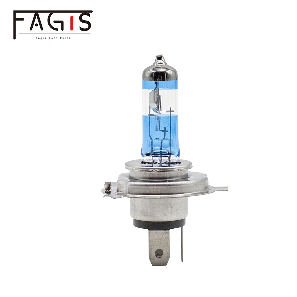 Fagis US Brand H4 9003 P43t 12v 60/55W Super Cool White Blue Car Headlight Lights Auto Halogen Bulbs Super Bright Car Lamps