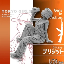 1/24 Resin Kits Tokyo Beauty Girl Soldier Series Resin Soldier (75mm) self-assembled A-034