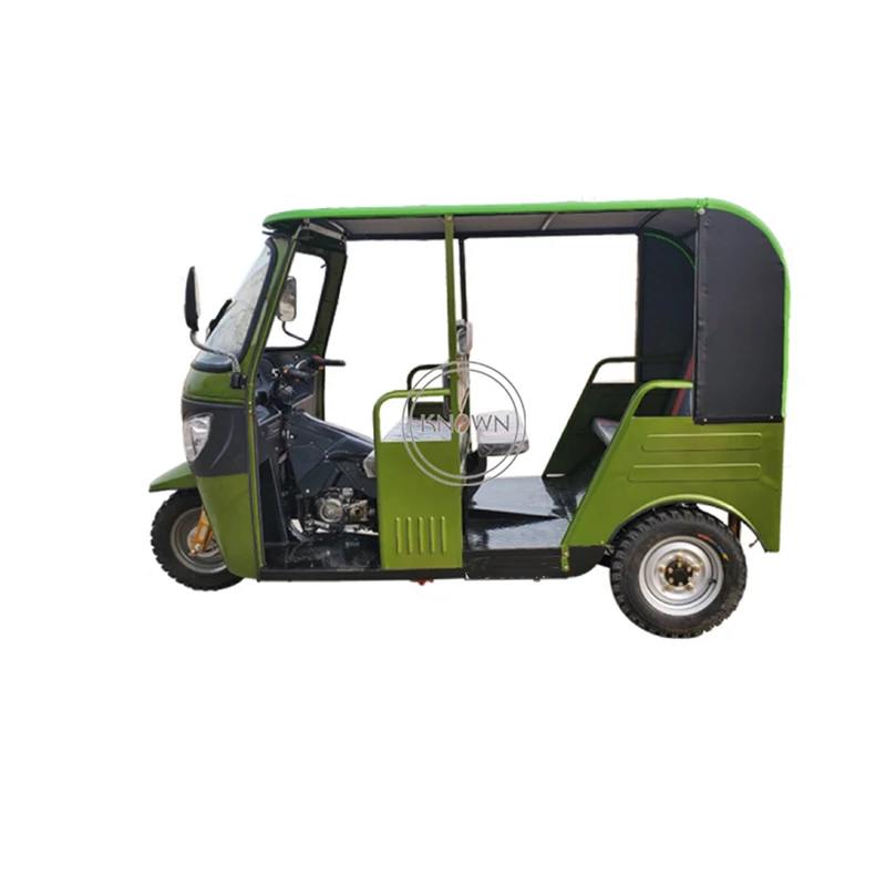 Green Color Gasoline Adult Tricycle Passanger Bicycle with 3 Wheel Tuk Tuk Car Mobile Taxi Mobility Scooter Vehicle