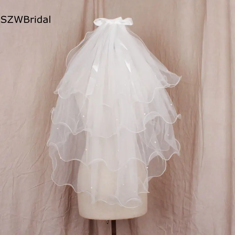 

Ivory Bridal Veils 4 Layers Wedding Accesorios de la boda With Comb Bruiloft accessoires Wedding veil