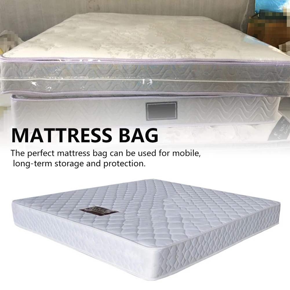 Mattress Protection Bag Reusable Mattress Bag Movable Waterproof Dust-proof Plastic Mattress Storage Bag Cover With Zipper