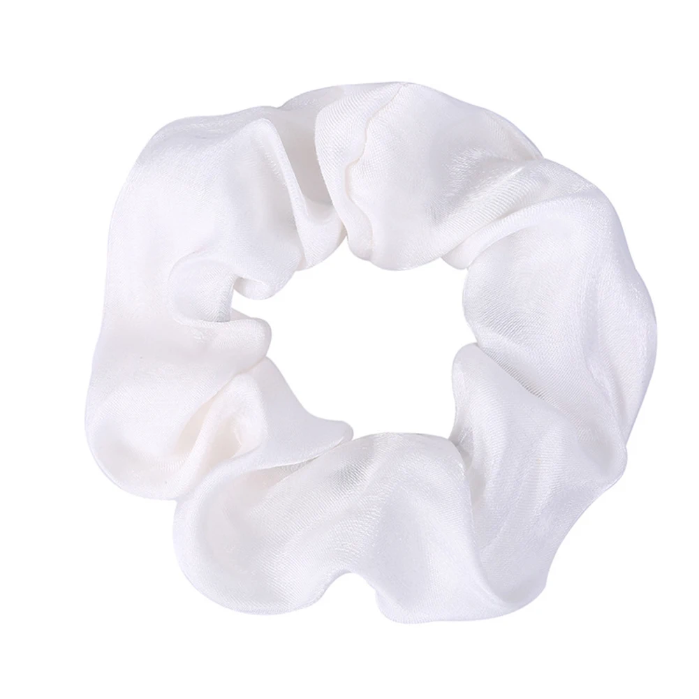 Women Reflect Light Shinny Hair Bands Satin Solid Color Silk Hair Ties Scrunchie Ponytail Holder Hair Accessories Headband