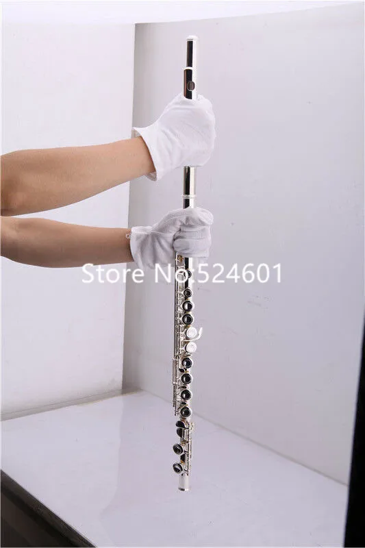 Brand New 17 open hole silver plated flute with Split E mechanism offset-G keys and B foot with Case Free Shipping