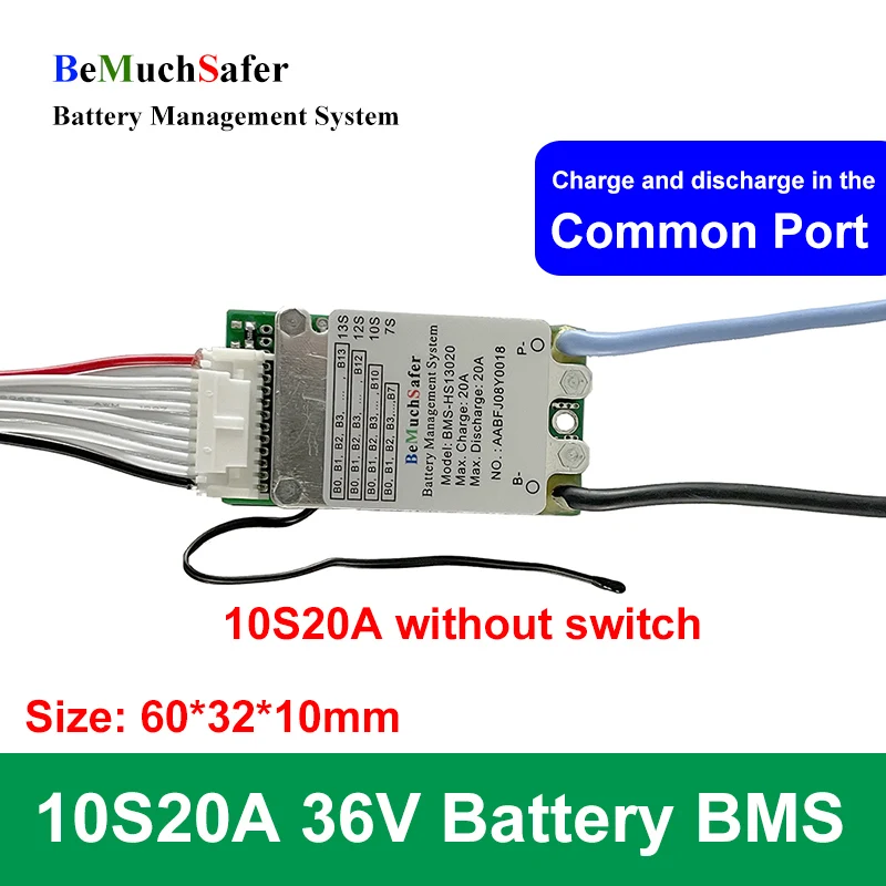 BeMuchSafer 10S 20A 15A 36V BMS wspólny Port 21700 18650 3.6V 10S15A 10S20A BMS dla majsterkowiczów e-bike e-skuter akumulator do przechowywania