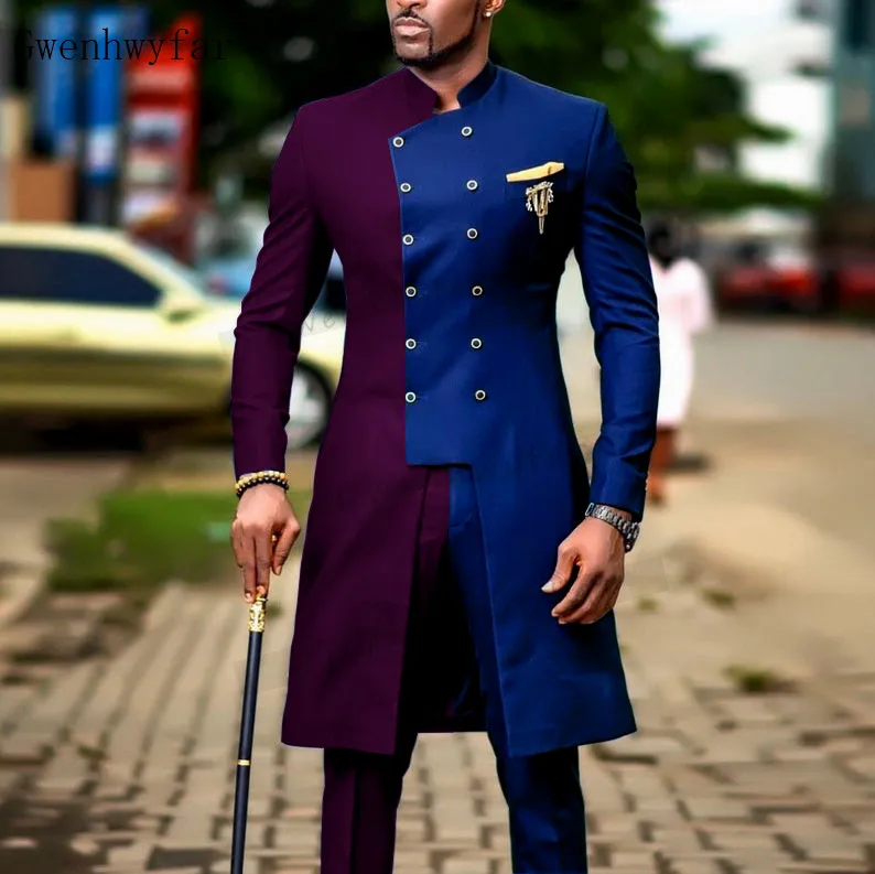 Gwenhwyfar 2023 Best Sell Affrica Style Suit Slim Wedding Suits（Jacket+Pants）Suits for Men Groom TuxedoTraditional Wedding