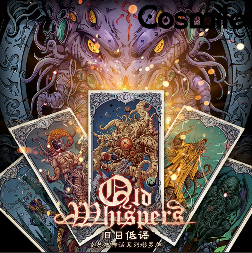 

New Cosmile Cthulhu Mythos Young Cthulhu 78pcs Tarot Card Old Whisper Cosplay Poker Game Waterproof Limited Cos Gift C