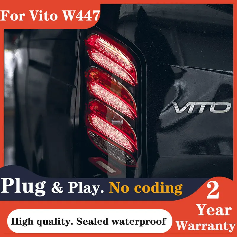 Car Lights For Vito W447 Metris V Class 2016-2021 LED Taillights Rear Fog Lamp Dynamic Turn Signal Highlight Reversing And Brake