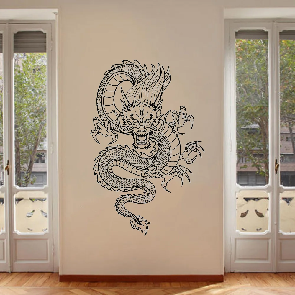 Chinese Dragon Wall Sticker Vinyl Home Decor For Living Room Bedroom Wall Decals Chinese Style Decoration Murals Wallpaper