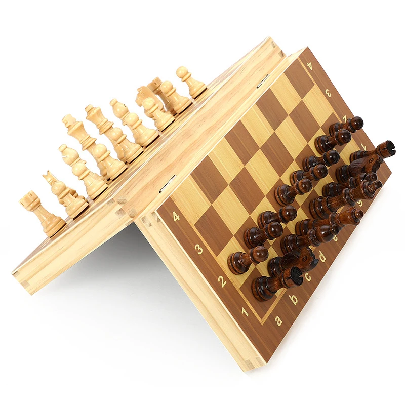 Portable Wooden Magnetic Chess with Folding Board Chess Game for Party Family Activities New FOU99