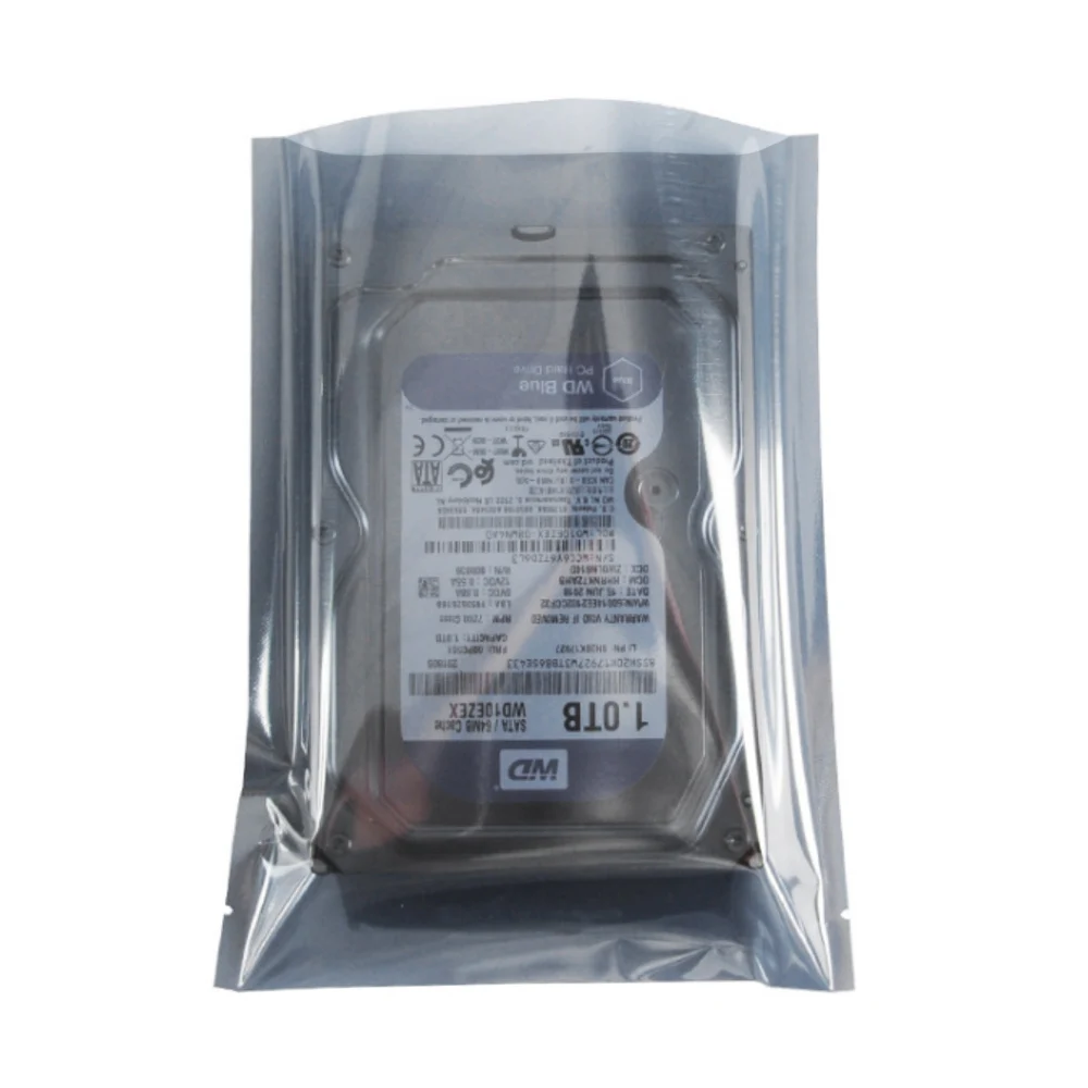 Open Top Gray Transparent Electronic Accessories Shielding Anti Static Package Bags Computer Accessory Packaging Antistatic Bag