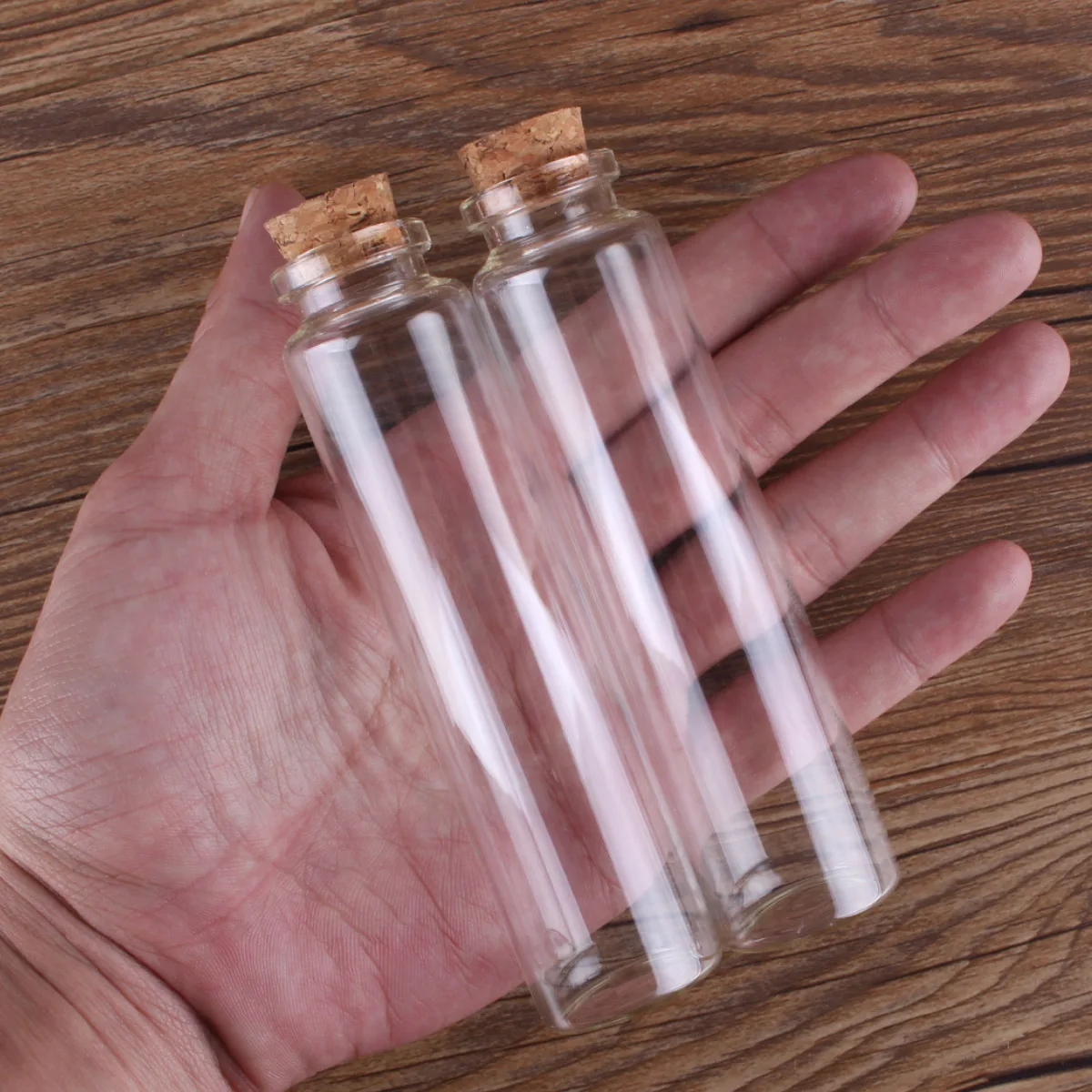 24pcs 10ml 15ml 20ml 25ml 30ml Cute Clear Glass Bottles with Cork Stopper Empty Spice Bottles Jars DIY Crafts Vials