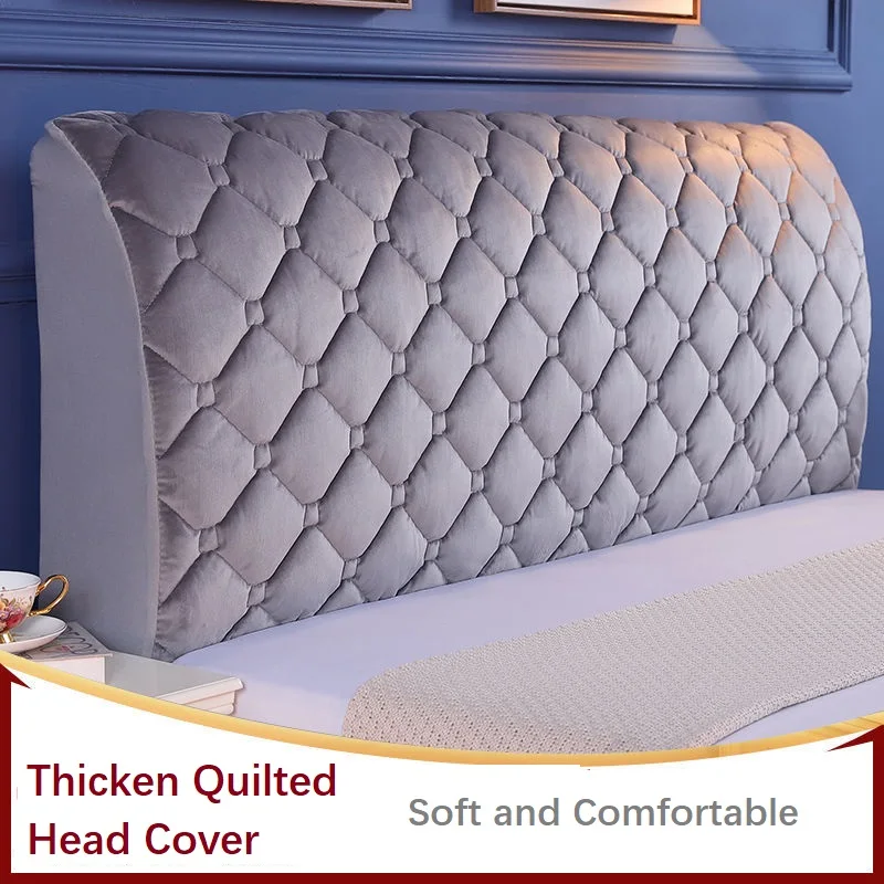 

Thicken Plush Quilted Head Cover King Queen Size All-inclusive Universal Headboard Cover Bed Back Soft Velvet Protector Cover