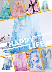 160*50cm Multi-style Warm Sunscreen Holiday Gift Selling Chiffon Striped Scarf Wild Fashion Shawl Sunscreen Print Floral Scarf