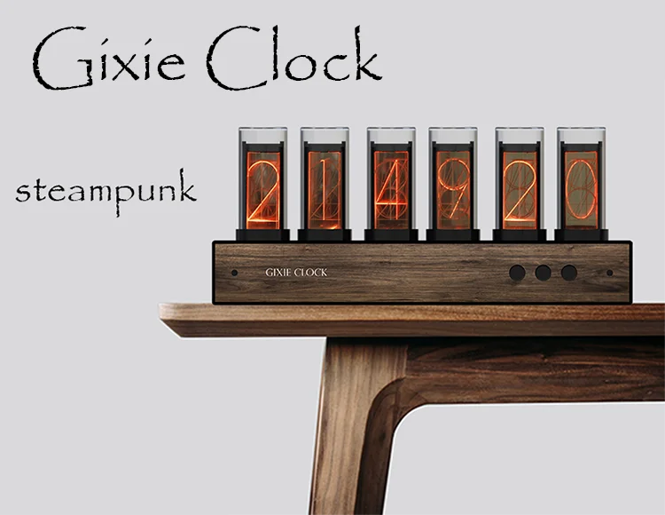 

NEW Super long life, color adjustable，Metal retro full color LED color changing creative clock, Gixie Glow Tube Clock