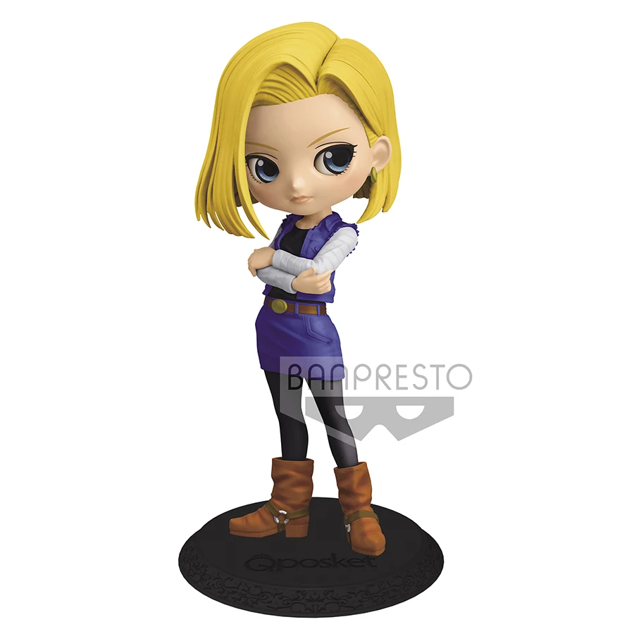 Ban Đầu Banpresto Dragon Ball Z Q Posket Android 18 Lazuli Nhân Vật Hành Động Tập Thể Mô Hình Đồ Chơi Búp Bê Figurals Brinquedos