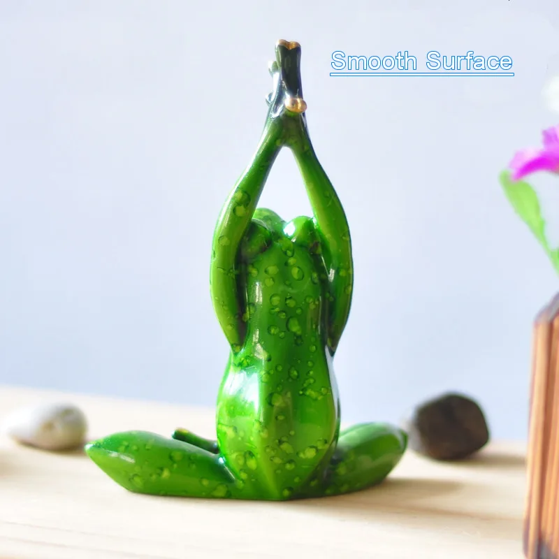 Creative Cute Resin Funny Frogs Yoga Posture Statue Room Decoration Home Office Desk Decorative Ornament Toy Gift