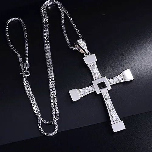 FAST and FURIOUS Dominic Toretto\'s Cross S925 Sterling Silver Pendant Necklace Big Size High Quality