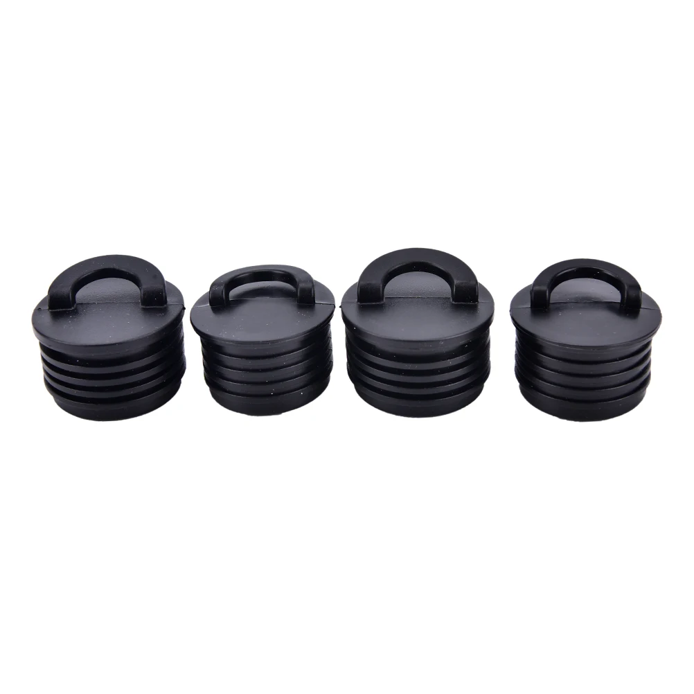 4 Stuks Zwart Rubber Kajak Marine Boot Scupper Stopper Afvoer Gaten Stekkers Rafting