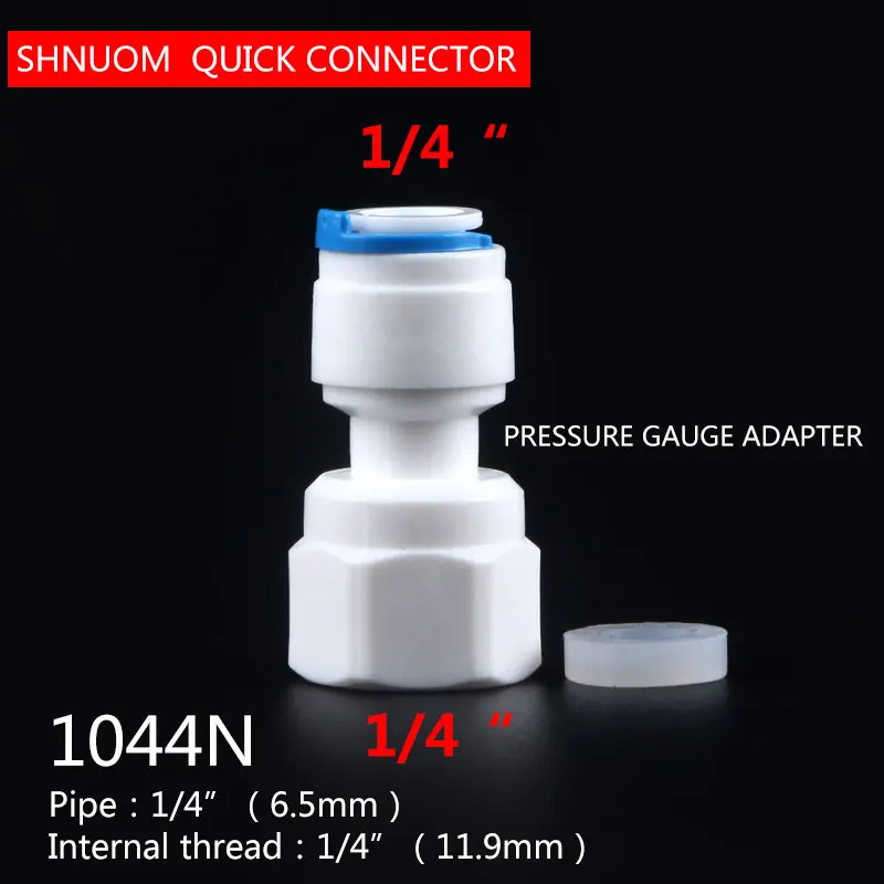 1/4 "Bên Trong Sợi Chỉ Đến Năm 1/4" Ống Áp Adapter Thẳng Kết Nối Nhanh RO Nước Đường Kính Trong 12.5MM kèm Ống