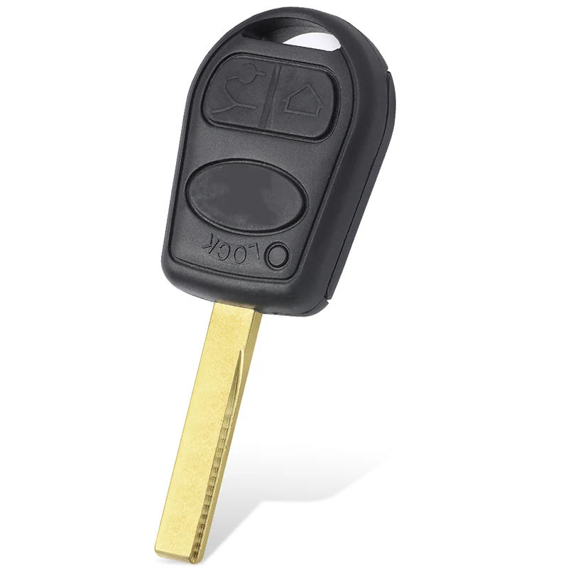 KEYECU Replacement Remote Car Key Shell - 3 Buttons & Uncut Blade - FOB for Land Rover Range Rover L322 HSE Vogue 2002 2003-2006