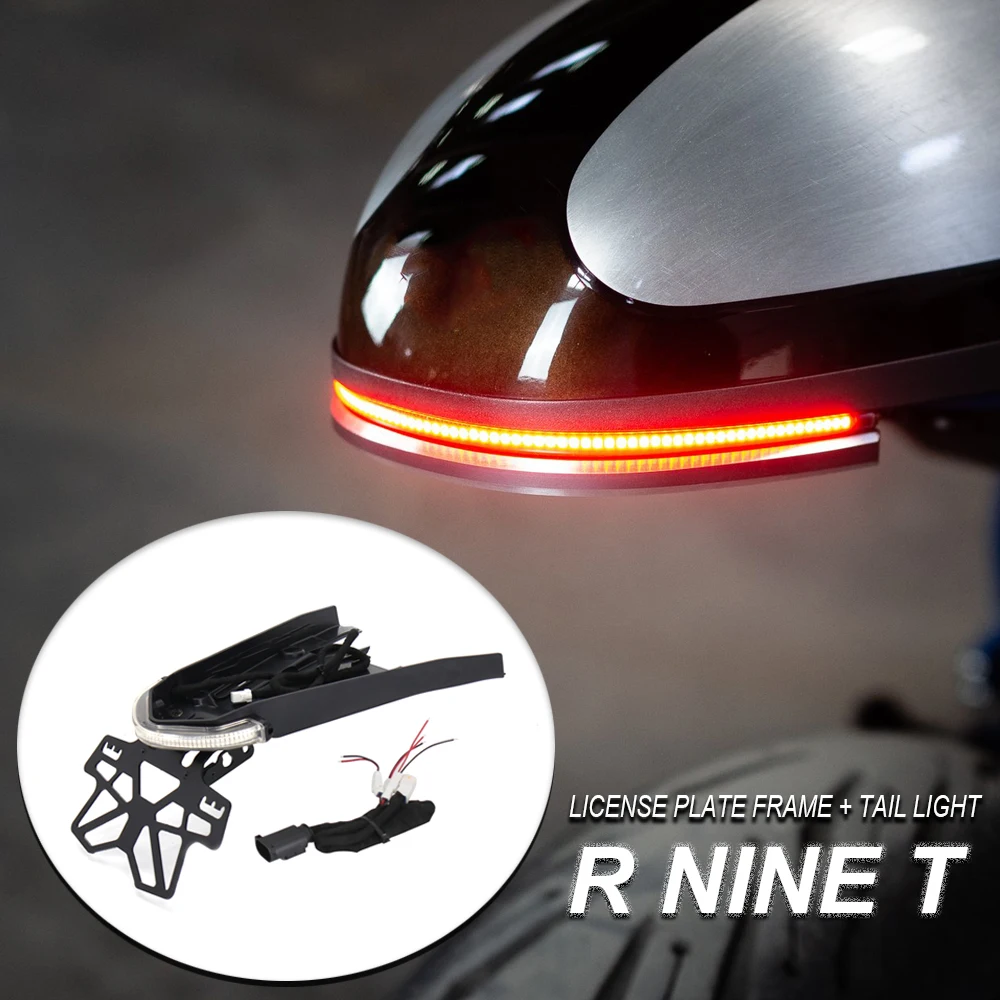 R NINE T Scrambler License Plate Holder Rear LED Turn Signal Stop Brake Tail Light Bracket For BMW RNINET RNINE T R nineT