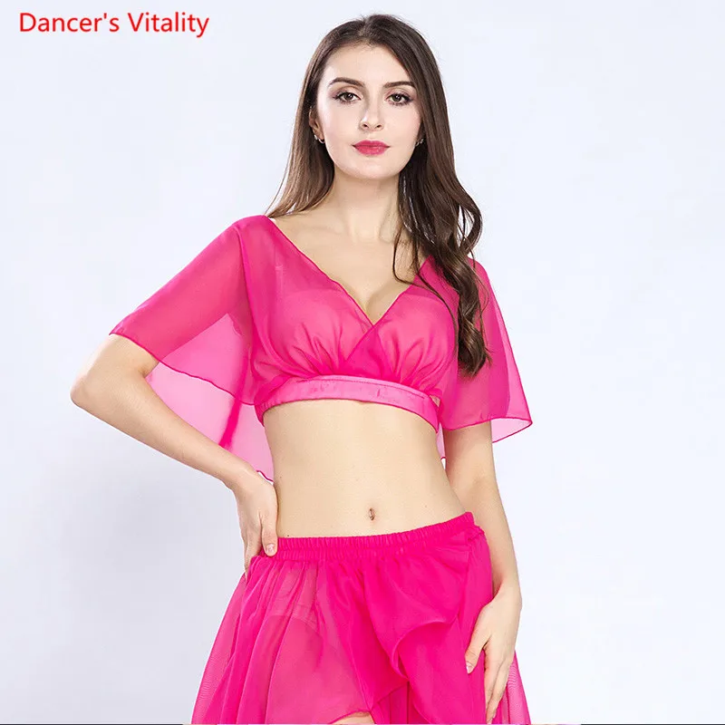 12 Colors For Women Belly Dance Chiffon Top Tribal Sexy Costume V Skin Care Products Neck Shawl Top