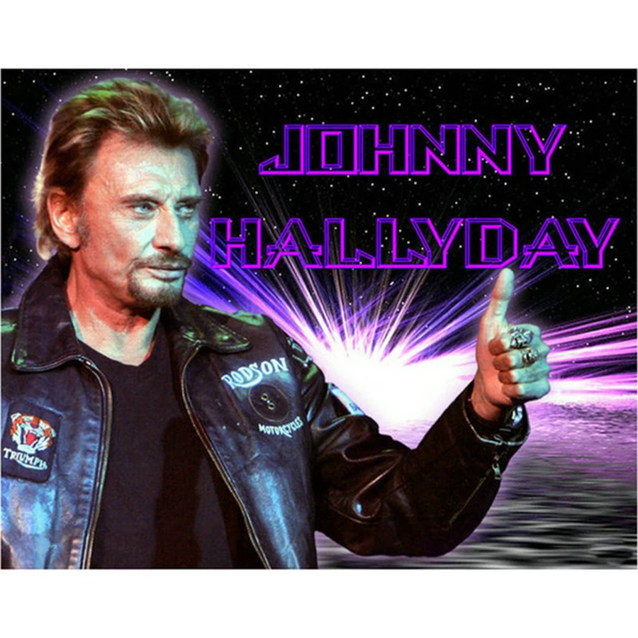 Rock Singer Johnny Hallyday Painting 5D Diamond Painting Cross Stitch Kits Diamond Mosaic Embroidery Full Round Drill Home Decor