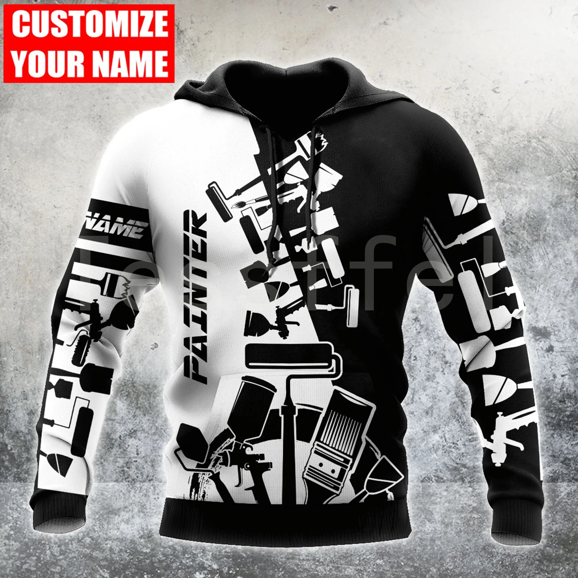 Tessffel Painter Worker 3D Printed 2022 New Fashion For Men/Women Hooded Sweatshirt Zipper Hoodies Casual Unisex Pullover P11