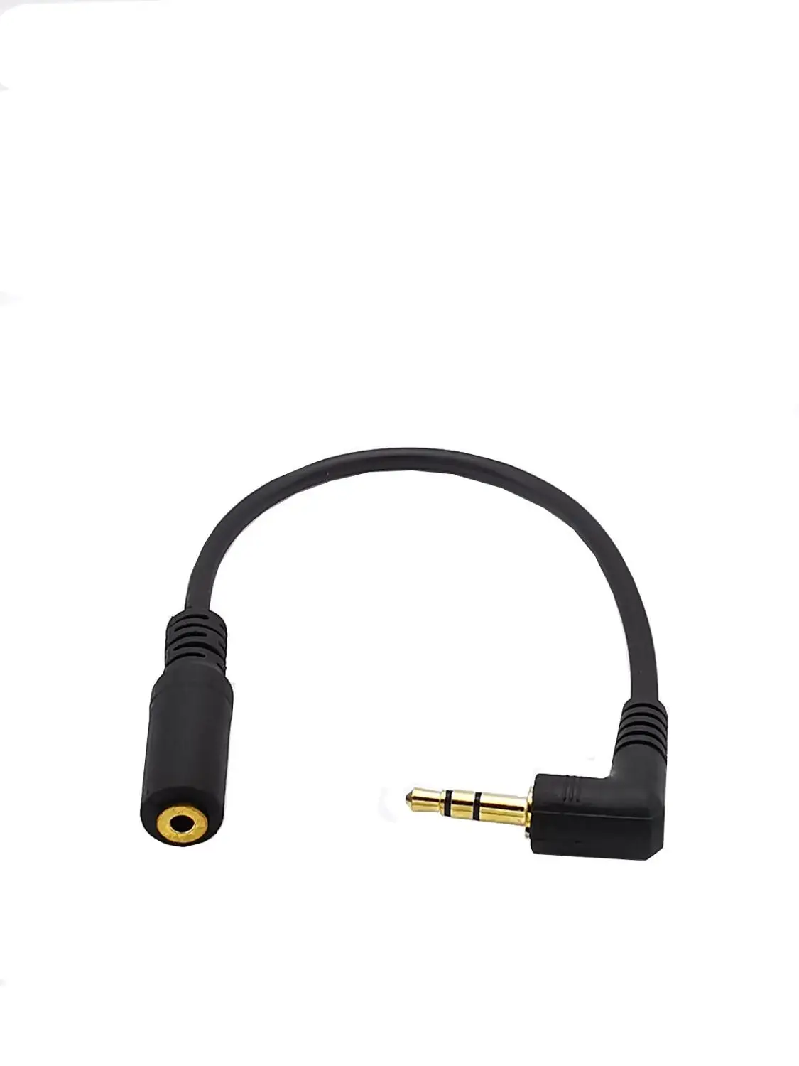 3.5mm Right Angle 3-Pole Male Plug to 2.5mm Female Jack Stereo AUX Audio TRS Socket DC Power Adapter Converter Cable 20CM